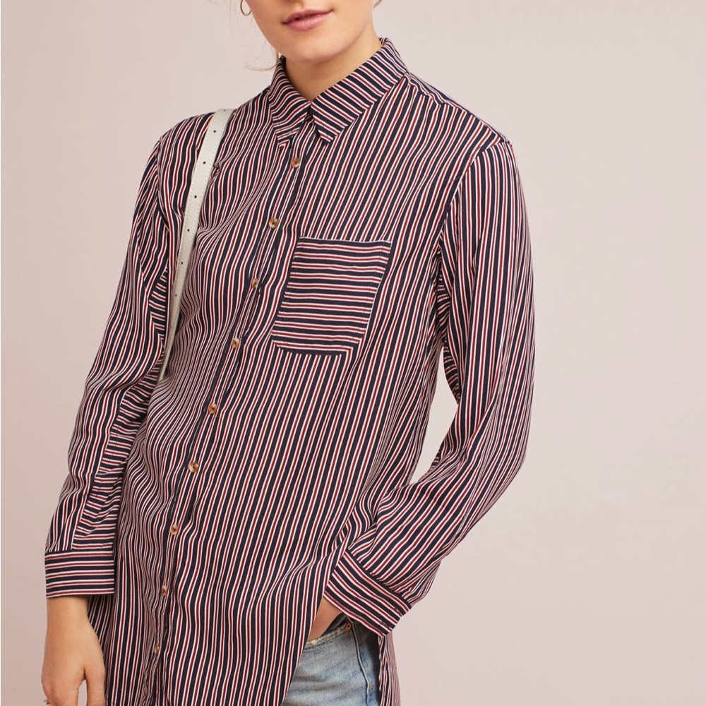 Maeve Striped Button-Up Shirt
